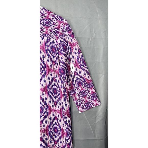 Chico’s Travelers Collection Reversible Crushed
Ikat Jacket Sz 0/4 Ethnic Boho - Picture 4 of 10